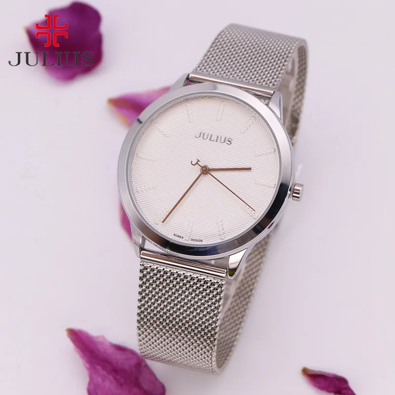 Новые женские часы Julius изящные простые классические из нержавеющей стали