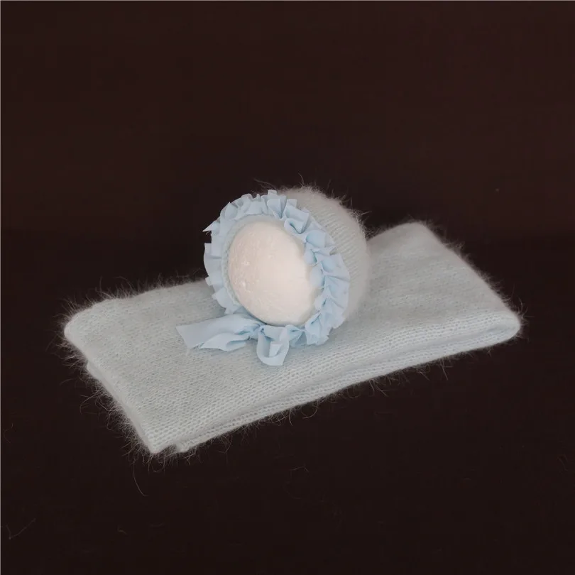 Пурпурная Ангорская шапка для новорожденных пушистая стрейчевая реквизит