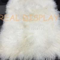 qualitied genuine handmade lambskin pelt long tense thicker curly hair as rugcarpettatami real leather material