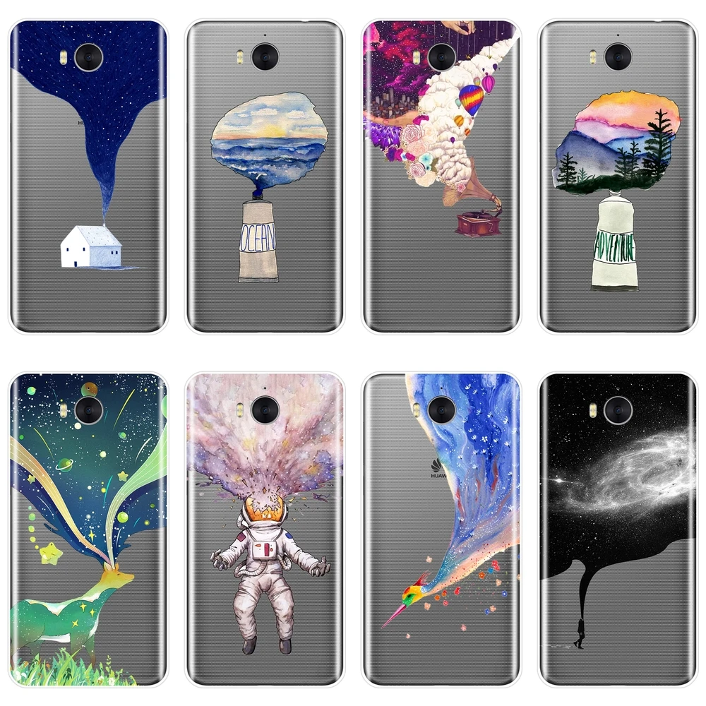 TPU Art Star Space задняя крышка для huawei Y3 Y5 Y6 Y7 2017 II Pro Мягкий силиконовый чехол телефона