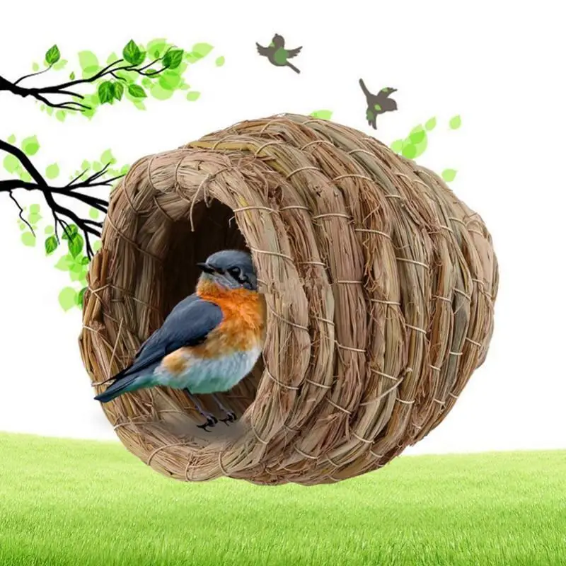 

Straw Rattan Bird Nest Pet Animals Bird House Parrot Cages Accessories Breeding