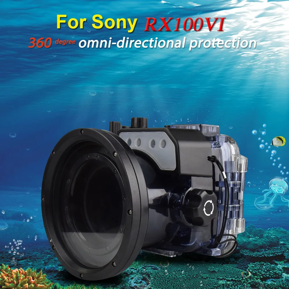 Камера для дайвинга Seafrogs 60m/195ft водонепроницаемый корпус Sony RX100 VI футляр подводной