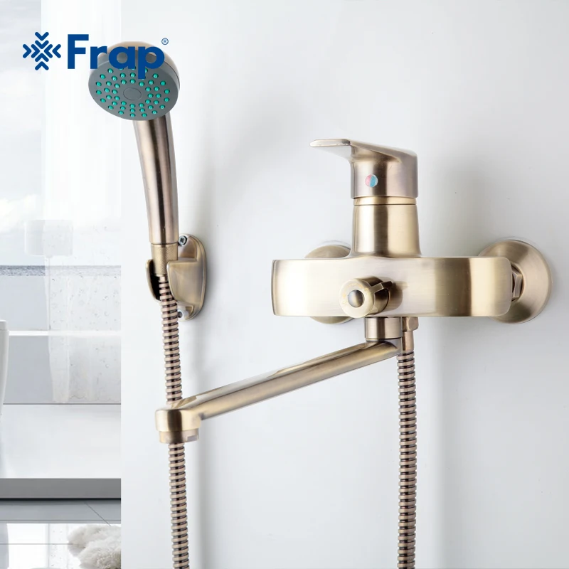 Frap Бронзовый настенный латунный Смеситель для ванной комнаты смеситель ванны с