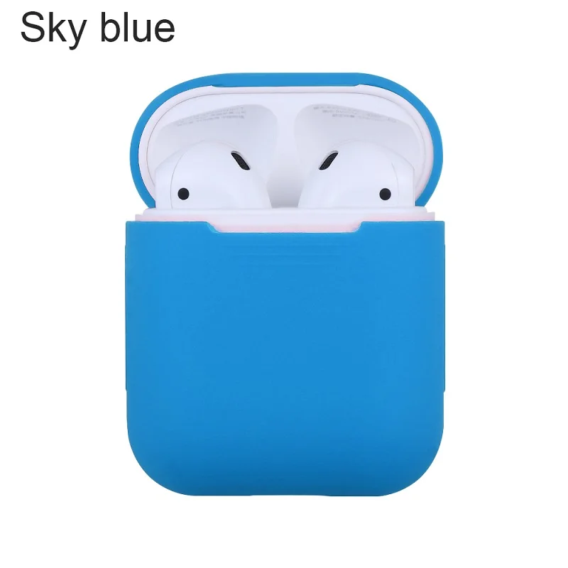 sky blue Мини Мягкий силиконовый чехол для Apple Airpods противоударный чехол для Apple AirPod чехол s ультра тонкий Air Pods защитный чехол для наушников - Цвет: sky blue
