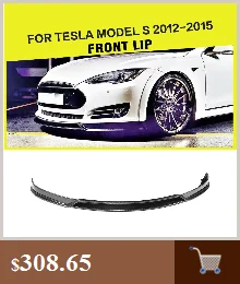 Углеродного волокна передний бампер спойлер разделители для Tesla модель S база Седан 4 двери 2012