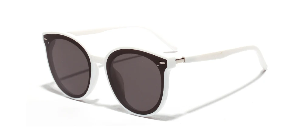 white with black Peekaboo, корейский стиль, солнцезащитные очки, мужские, большие оправы, леопардовые, красные, с заклепками, унисекс, круглые, солнцезащитные очки для женщин,, uv400, летние - Цвет линз: white with black