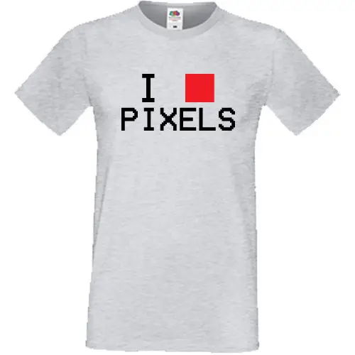 Футболка с надписью I Love Pixels для взрослых Humour Funny Sofspun S-3XL компьютерная геймер гик