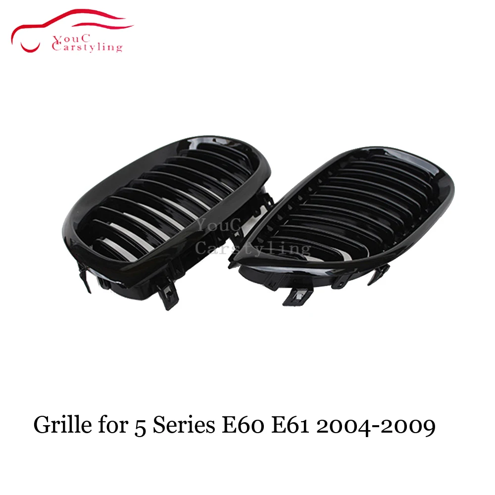 E60 1 slat/ 2 slat передний бампер решетка для BMW 5 серии E61 525i 530i 2004 2009 ABS углеродное