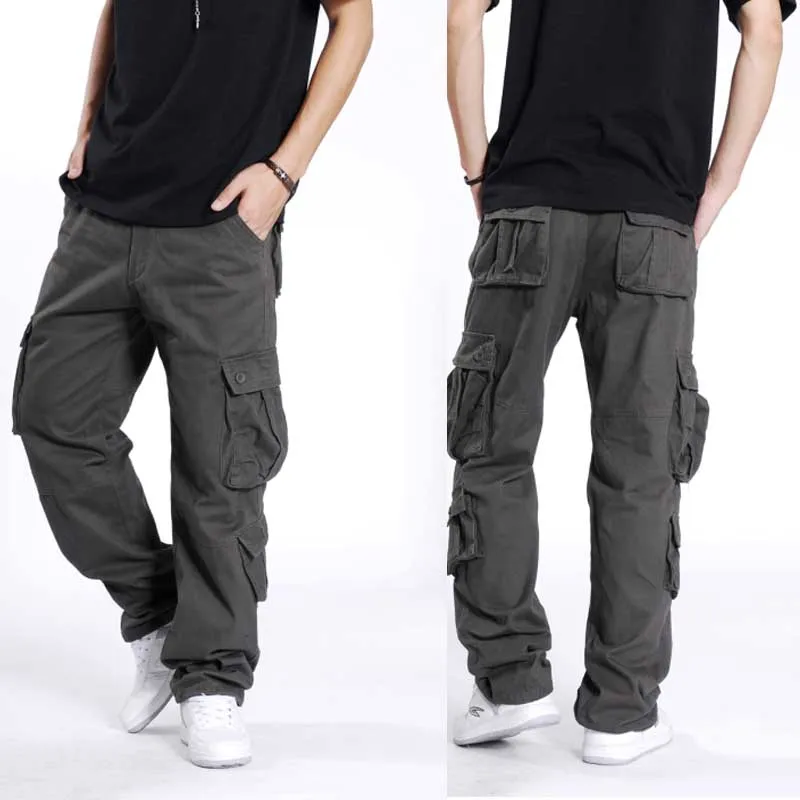 Мужские брюки карго в Военном Стиле камуфляжные хлопковые повседневные прямые