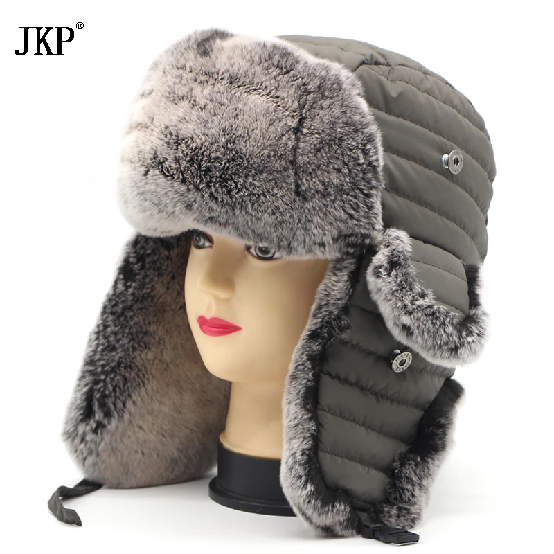 Высококачественные зимние шапки из 100% натурального кроличьего меха с ушами и