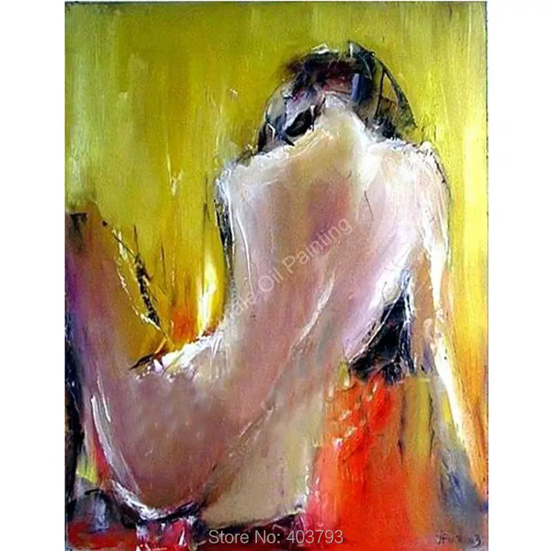 

Handpainted Modern Abstract Art Canvas OIL PAINTING Figure Portrait Wall Decor Nude Naked Sexy Girl