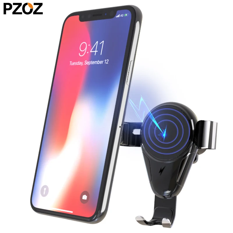 Беспроводное Автомобильное зарядное устройство PZOZ qi с Поддержкой iphone x 8 samsung s9 s8