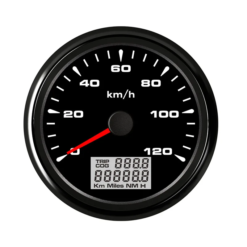 0~ 120 kmh 85 мм Лодка автомобиля gps Спидометр ЖК-дисплей Дисплей IP67 доказательство воды для двигателя авто Yacht 7 с аккумулятором, Трехцветная подсветка 12 V-24 V
