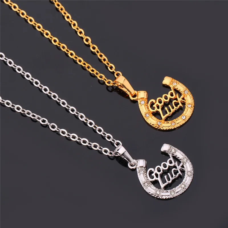 Новое ожерелье желтого золота австрийский кулон Стразы на удачу модные