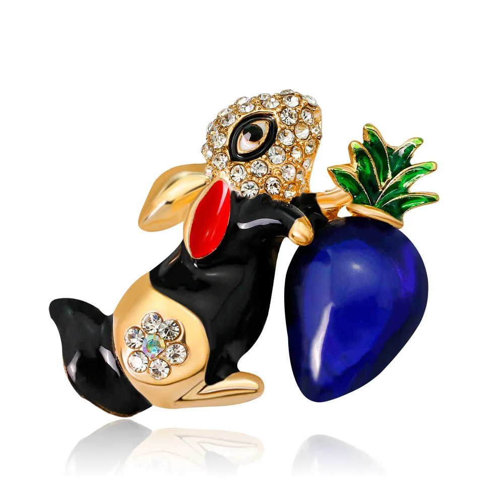 SexeMara Colors Cute Rabbit Brooch And Pin for Women Girls Enamel Cartoon Animal Rhinestone Pins Jewelry | Украшения и аксессуары