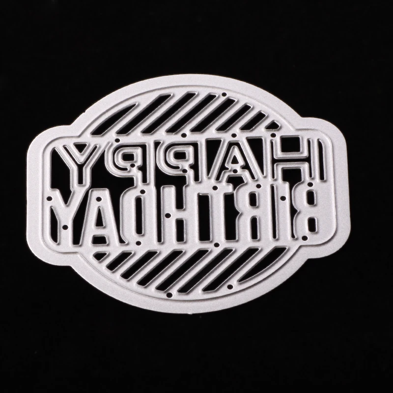 ABOOM новый круглый с днем рождения металлические режущие штампы для трафареты