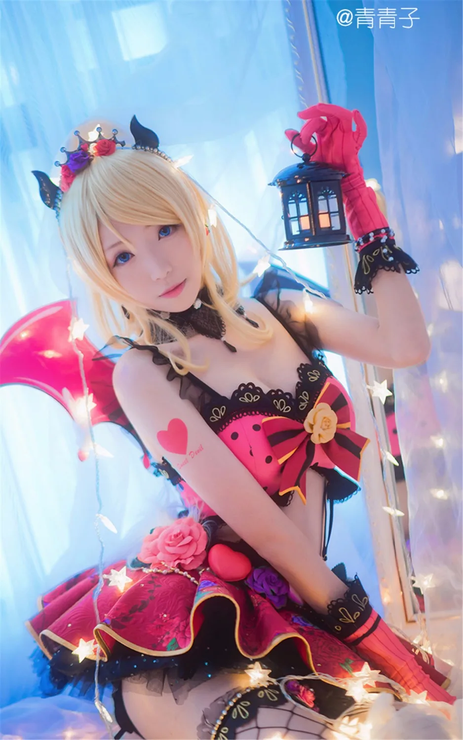 Аниме Love Live Косплей Eli Ellie Ayase Little Devil Awakening Костюм женское платье комплект на
