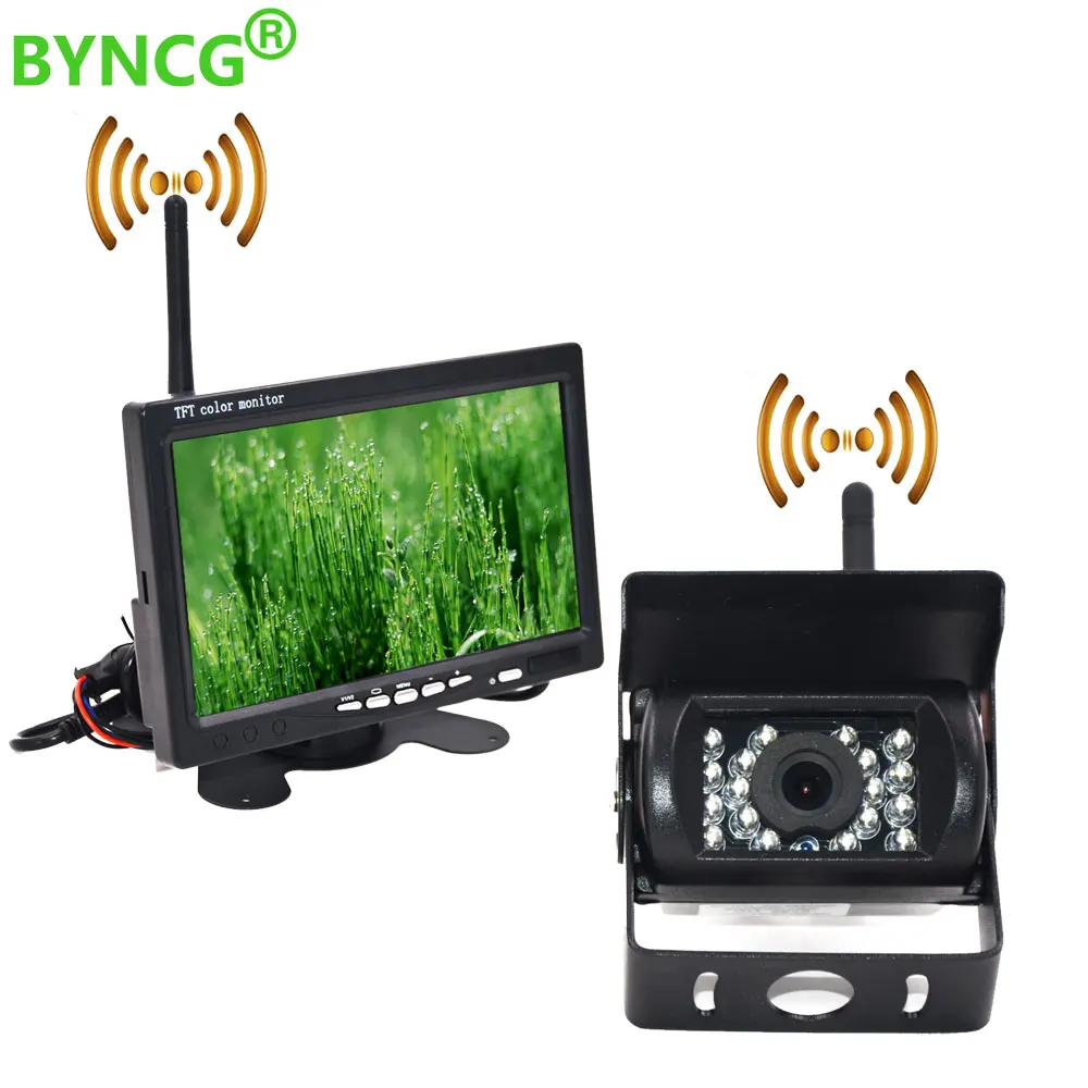 BYNCG 7 &quotпроводной беспроводной автомобильный монитор TFT lcd заднего вида для HD