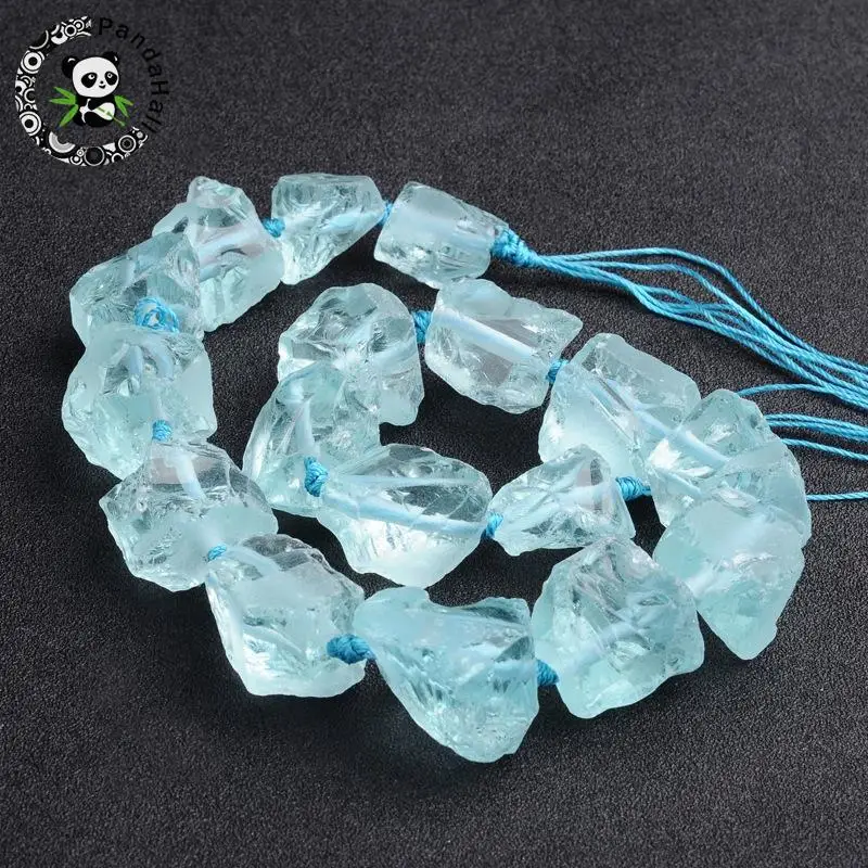 

Натуральные бусины Nuggets Aqua-marine, 12 ~ 31x14 ~ 27x10 ~ 24 мм, отверстие: 1 мм; Около 18 шт./нитка, 16-17 дюймов