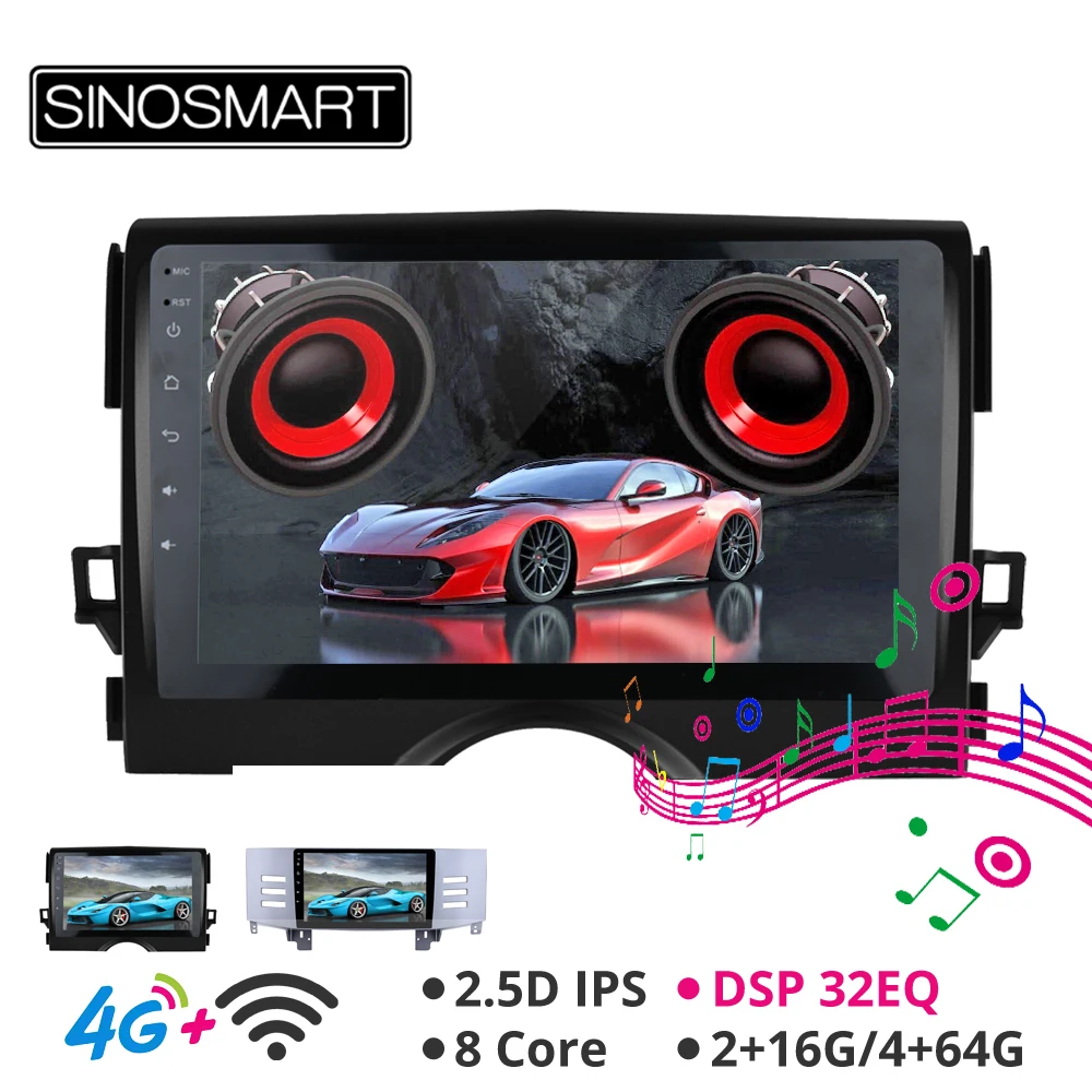 Sinosmart Android 8,1 Автомобиль тормозные колодки для Toyota Reiz Mark/X 2005- gps навигации радио 2din 2.5D ips/QLED Экран