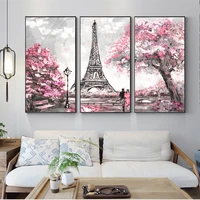 3 panels paris tower wall art canvas paintings abstract landscape modular pictures love in paris canvas prints for living room