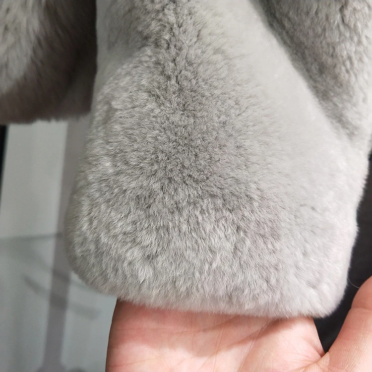 OFTBUY пальто с натуральным мехом, зимняя куртка для женщин, полностью натуральный мех кролика Рекс, капюшон, уличная верхняя одежда, повседневная Толстая теплая Модная одежда