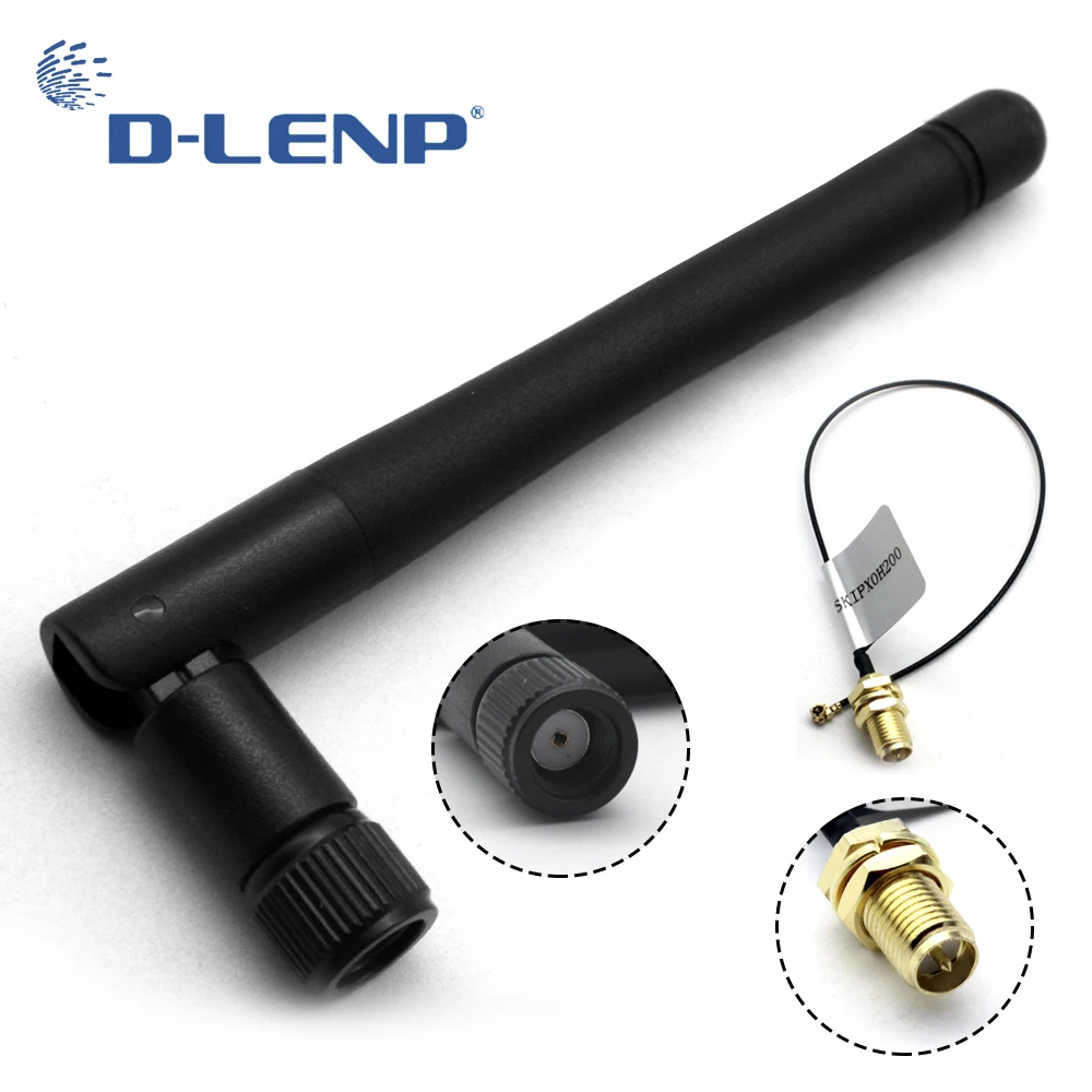 Dlenp 1 пара 2 4 ГГц Wi-Fi антенна 3dBi RP-SMA мужской Беспроводной маршрутизатор помощью