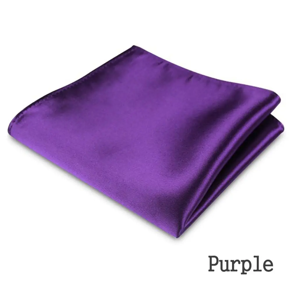 purple Новая мода, 1 шт., мужские официальные шелковые атласные Карманные Платки, платок, одноцветные аксессуары для свадебной вечеринки, 15 цветов - Цвет: purple
