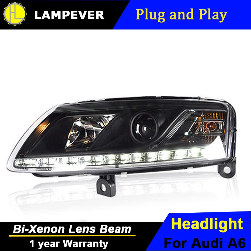 Lampever Стайлинг для A6 C5 фары 2005-2008 светодиодный ные DRL линзы двойной луч H7 HID