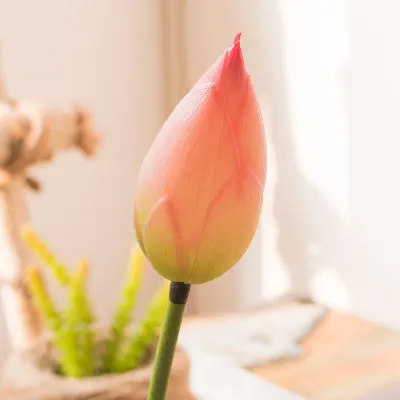 lotus bud Имитация искусственных листьев лотоса, длинный ствол, гигантский лист, украшение, поддельный цветок лотоса, декоративный бутон лотоса, PE, семена лотоса - Цвет: lotus bud
