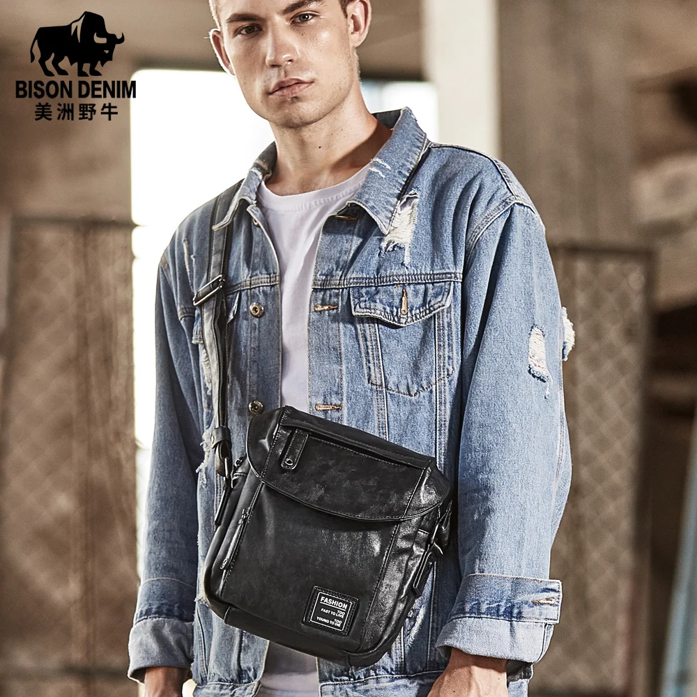 Брендовая сумка BISON DENIM мужские сумки на плечо деловая дорожная через тоут