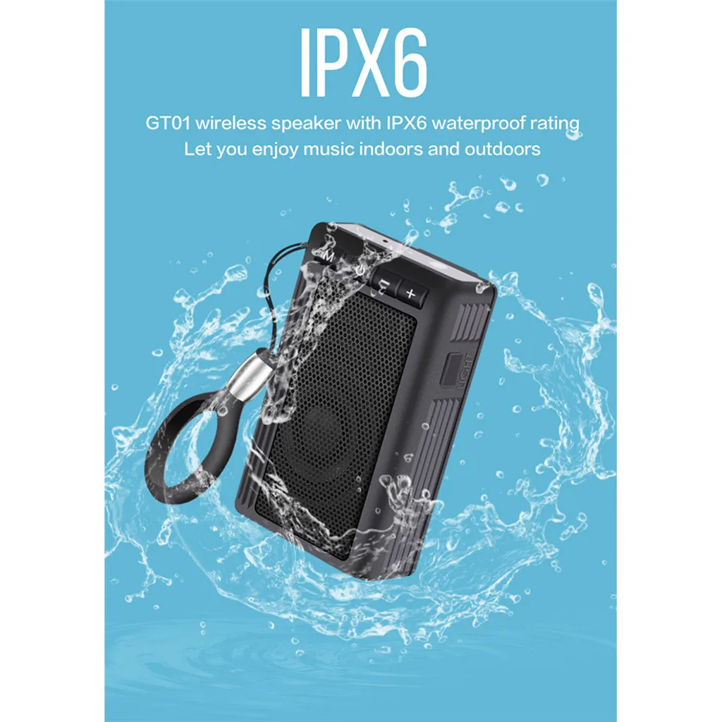 Bluetooth динамик IPX6 Водонепроницаемый динамик портативный Bluetooth динамик водонепроницаемый наружный динамик FM радио Громкая связь 510#2