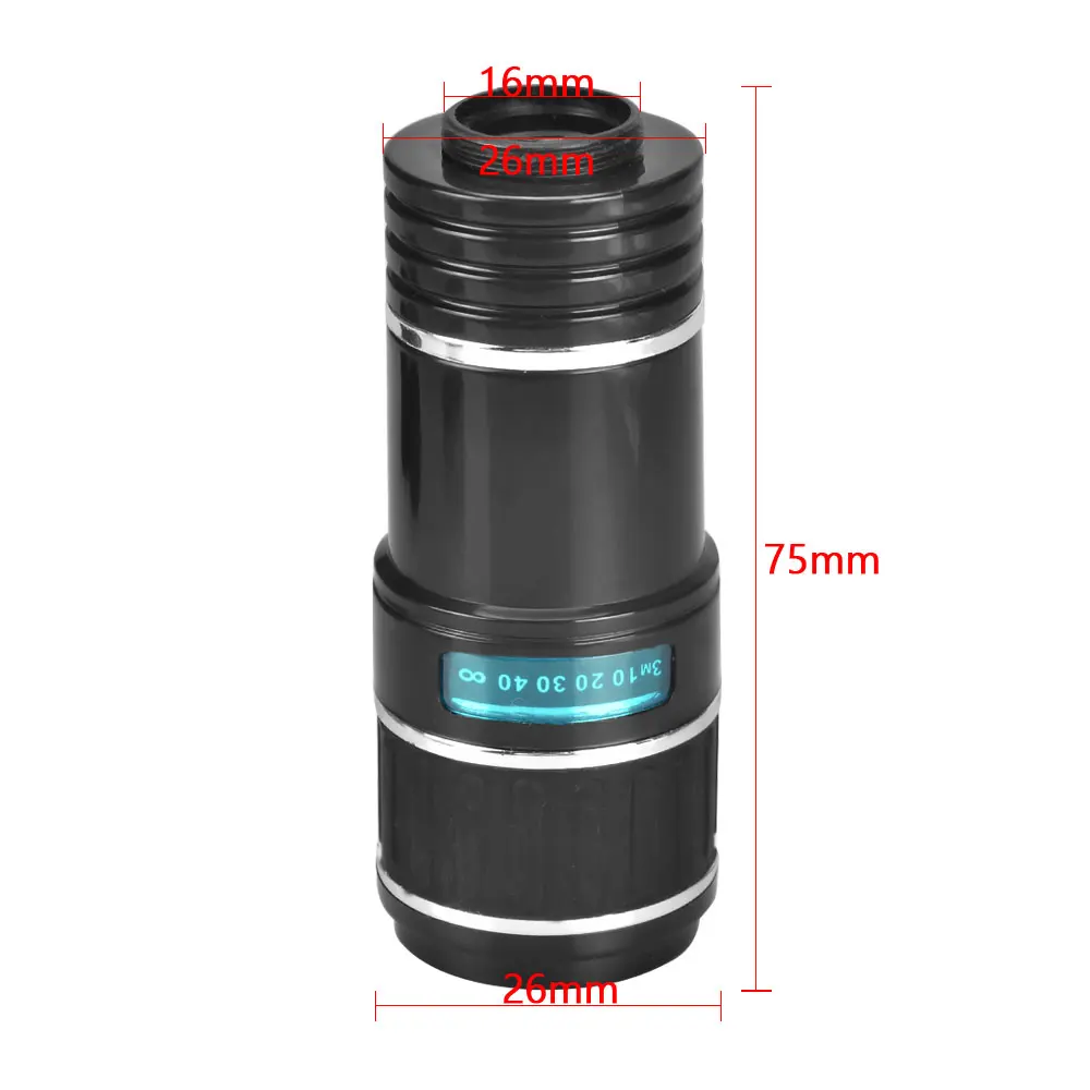 Aceyoon Мобильный объектив телескопа универсальный зажим оптический 12X мобильный