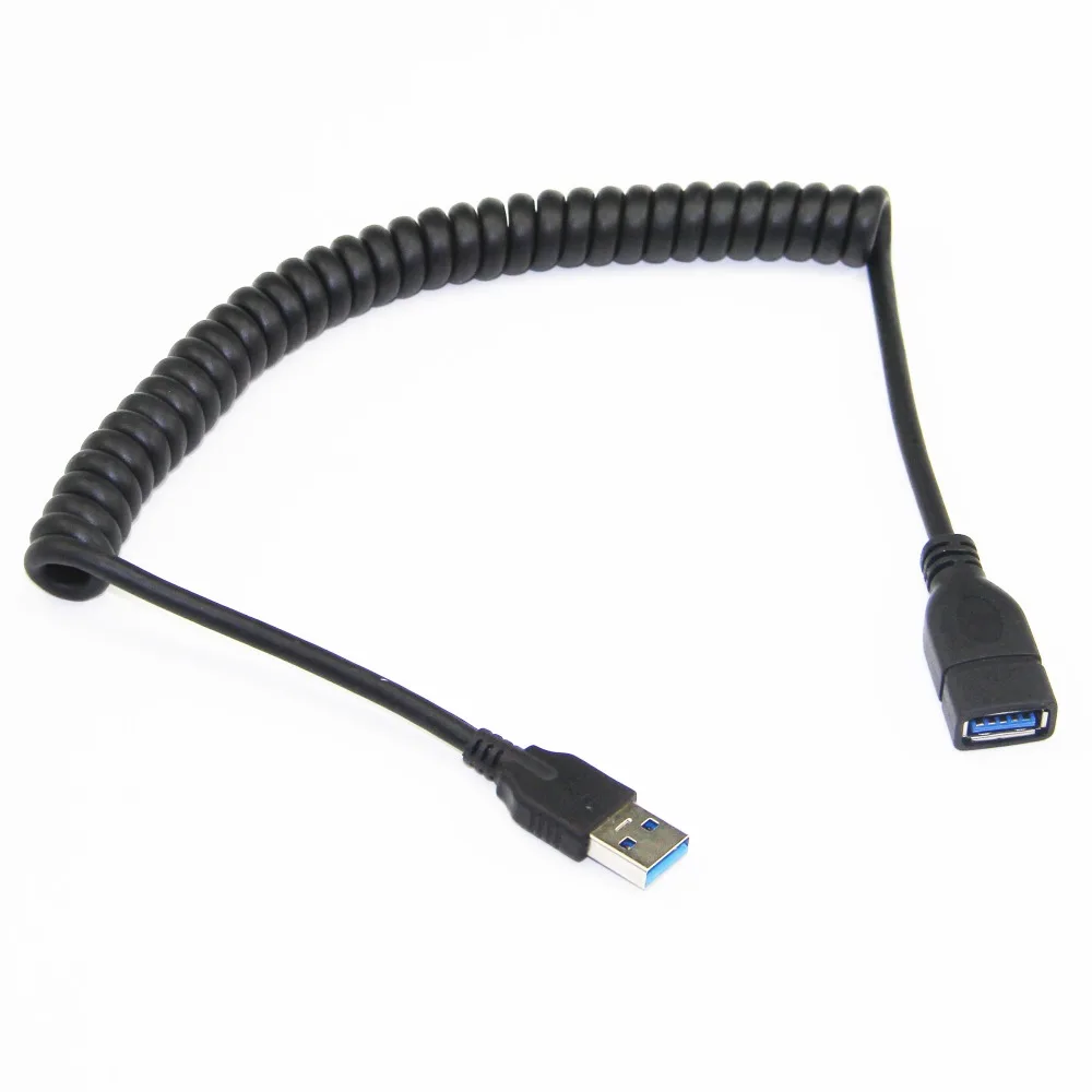 Bochara эластичный спиральный USB 3 0 Удлинительный кабель штекер-гнездо M/F 9 + 1 медный