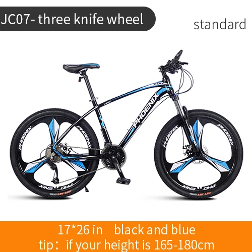 3 knife black blue Феникс велосипед для мотокросса микро-передача 27 скоростной горный шоссейный велосипед для мужчин и женщин студенческий дисковый тормоз для горного велосипеда гоночный велосипед - Цвет: 3 knife black blue