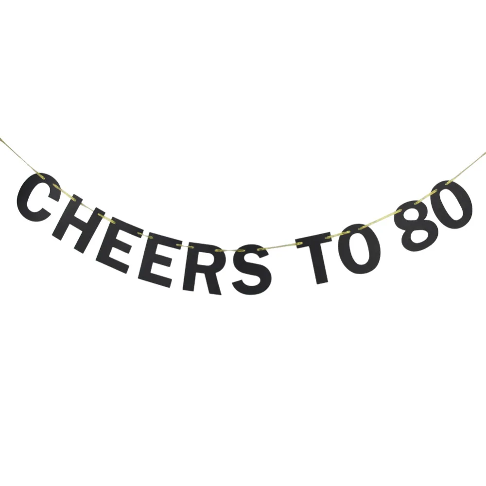 Черный золотой DIY Cheers to (1 100 лет) Блестящий для дня рождения баннер Праздничная