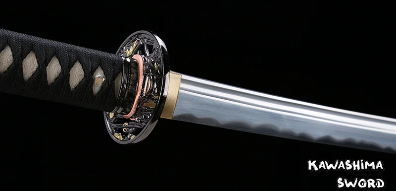 Hand forged Japanese Katana / Wakizashi Real Steel Blade Full Tang Sheath Black Color Razor Sharpness For Cutting-Samurai Sword