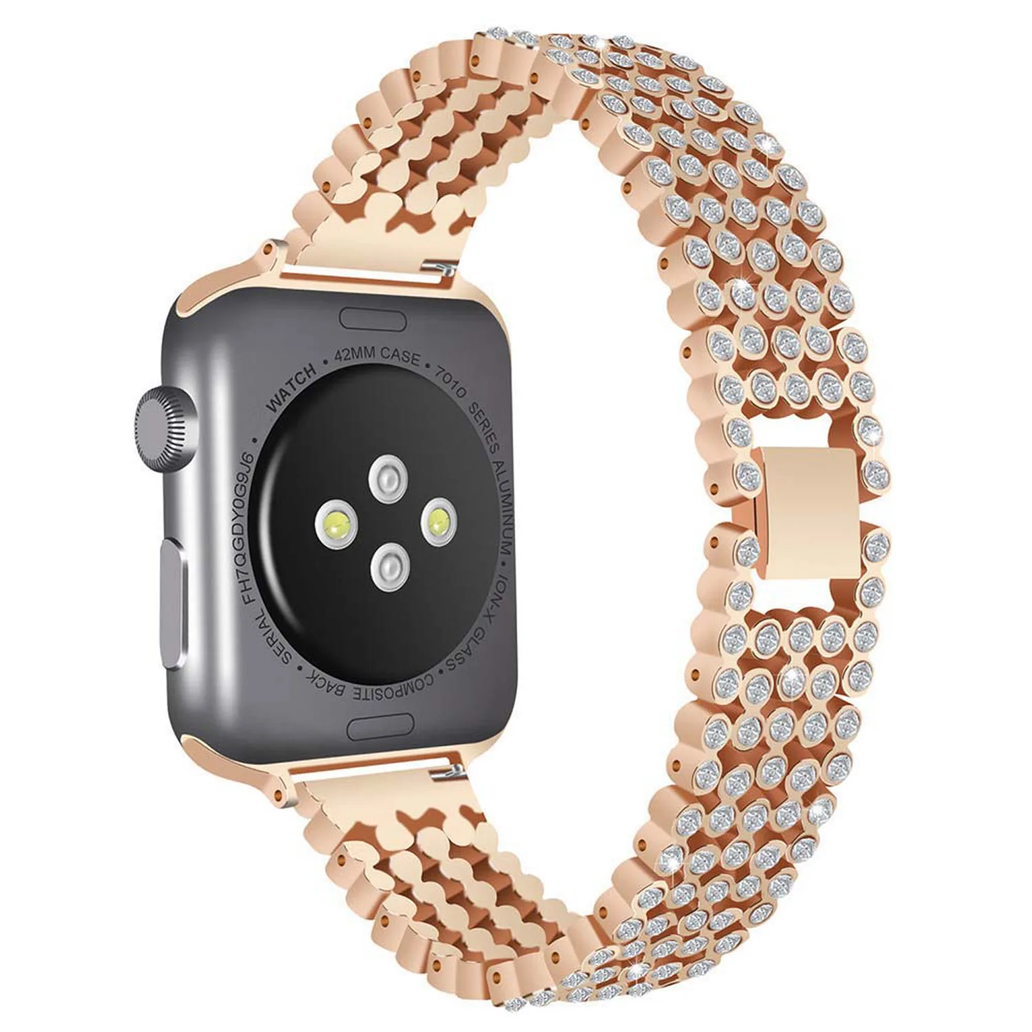 Роскошный Бриллиантовый ремешок для Apple Watch 38 мм 42 40 44 Женский Кристальный браслет