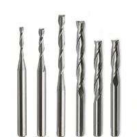 10pcs shank 3 175mm double two flute spiral router bit for wood cnc end mill tungsten carbide pcb milling cutter 18