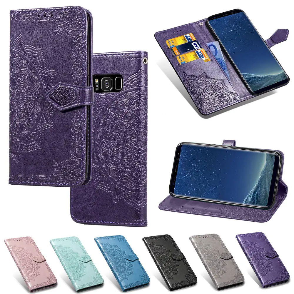 Кожаный чехол бумажник для Samsung Galaxy S10 5G Note 8 9 10 Pro C8 A80 A520 A320 J120 J330 J510 J530 J710