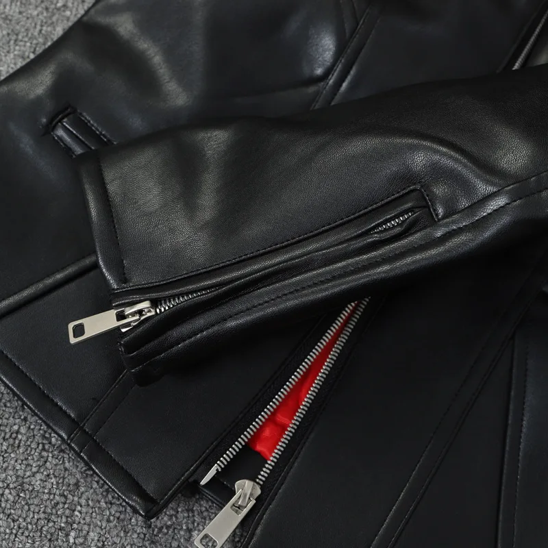 

OXANT Women's PU Coats Jackets 2019 Spring New Motorcycle Stand-up Collar Artificial Leather Jacket Coats and Jackets Women