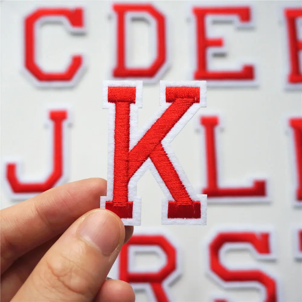 Буквы Е красная ткань алфавит Пришивные патчи вышитые значки для одежды