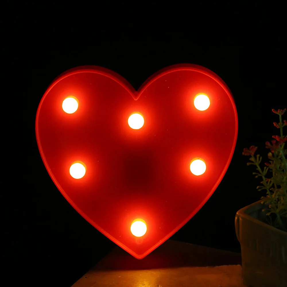 

LED Night Light Wedding Party Decoration Romantic 3D Love Heart Marquee Letter Lamps Indoor Decorative Nights Lamps