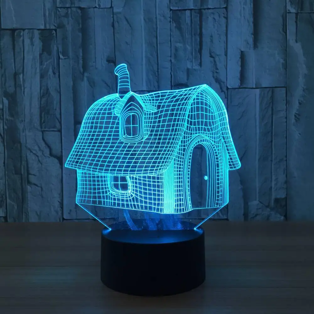 Свет в ночь хижине 3d иллюзия светодиодные лампы освещения ночные огни|Ночники| |