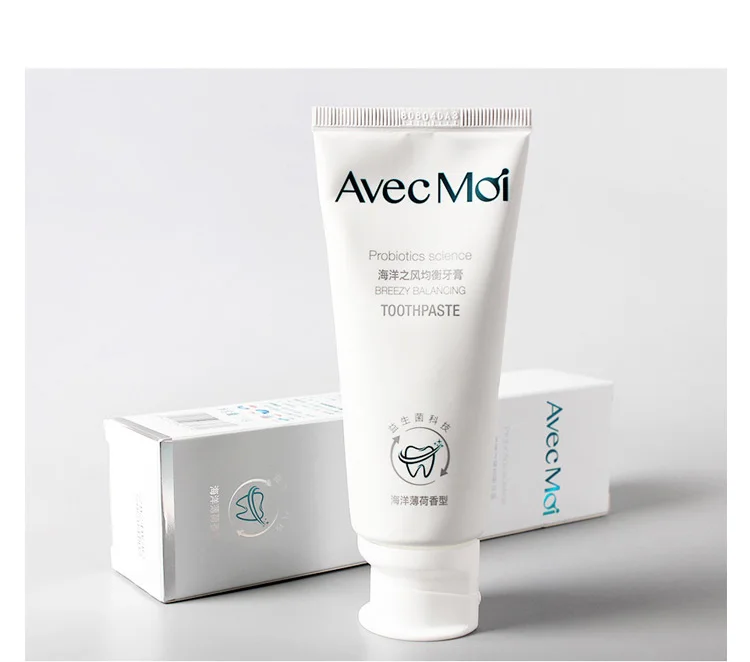 Avec Moi Probiotics зубная паста, водный вкус мяты, антибактериальная зубная паста, стойкий свежий бриз, эффективное отбеливание зубов