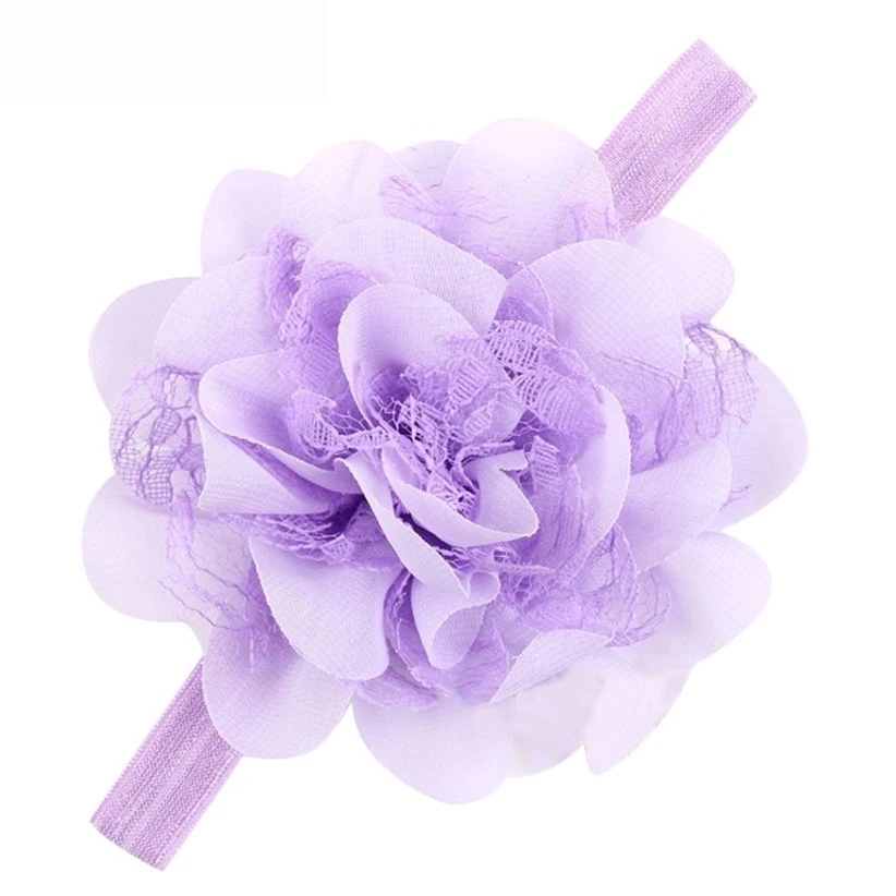 Повязка на голову с большим цветком для девочек эластичная лента волос детей July22