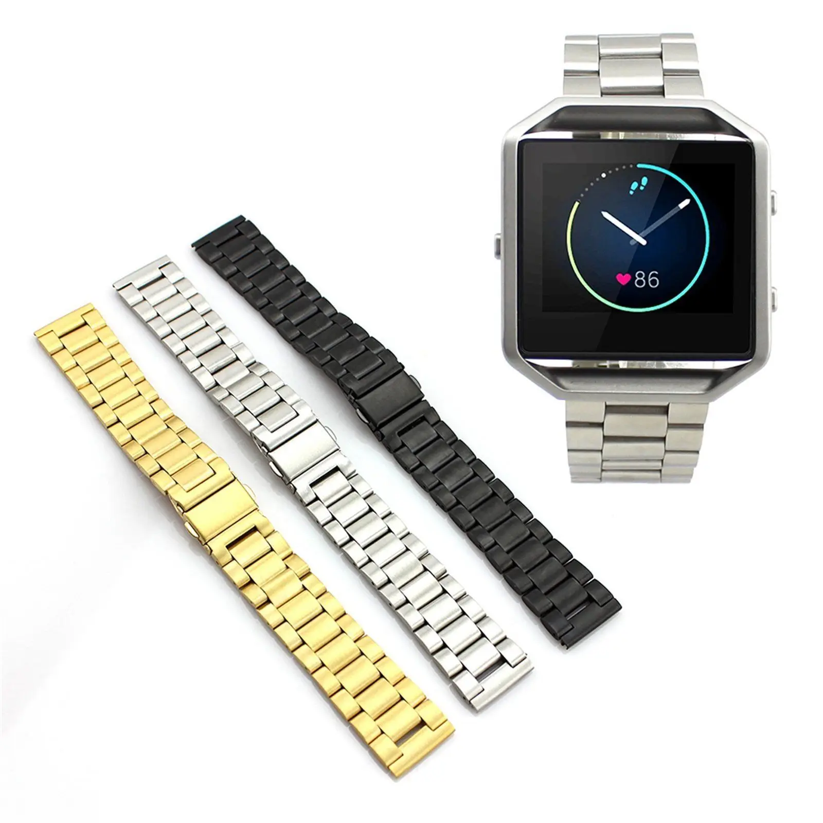 Браслет из нержавеющей стали ремешок для часов с инструментом Fitbit Blaze Смарт-часы