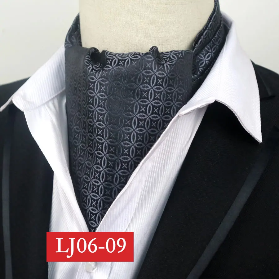 YISHLINE хит, мужской галстук Аскот, галстук, шелк, фиолетовый, черный, красный, Пейсли, Цветочный, для джентльмена, самостоятельно завязывается, модный галстук