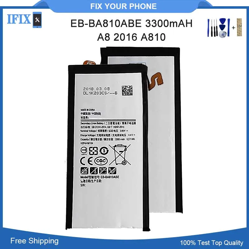 Реальная емкость 3300mAh батарея для Samsung Galaxy A8 2016 A810 A810F EB BA810ABE замены литий ионных