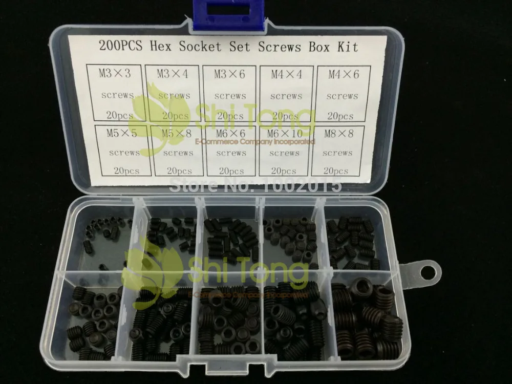 200 шт. Аллен Глава Гнездо Шестигранной Jimi Винты Набор Установочный Винт